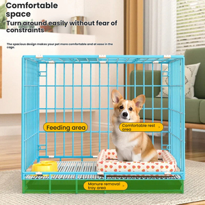 <span class=keywords><strong>Jaula</strong></span> Plegable de Metal Sólido para Perros Pequeños/Medianos con Ventana Superior, Bandeja Extraíble, Caja de Alambre Reforzado, Empaquetada sin Ensamblaje - Product Image 4