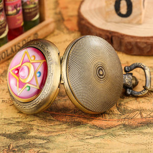 Antik eski kolye kuvars saat kolye Sailor Moon <span class=keywords><strong>Anime</strong></span> zincirli cep saati Cosplay hediye için - Product Image 4