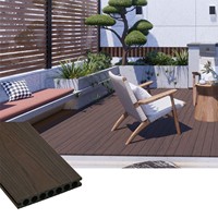 DONGJIAN Revêtement de terrasse composite WPC extérieur solide coextrudé à grain de bois de haute qualité - Imperméable, antidérapant, garantie 5 ans