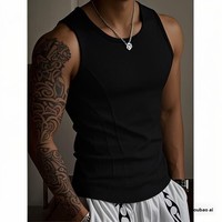 Fabricant OEM de débardeurs côtelés pour hommes, vente en gros, en polyester très extensible, coupe ajustée, pour la gym