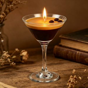 Bougie parfumée Espresso Martini Glass, bougie parfumée au café avec décor réaliste, pour la décoration de bar à domicile et les cadeaux du Ramadan Eid - Product Image 3
