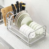 Étendoir de séchage à vaisselle réglable, armoire de cuisine en acier inoxydable à 2 niveaux, égouttoir de vaisselle