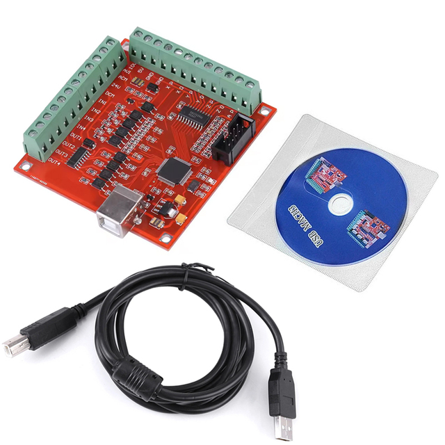 CNC USB MACH3 Breakout Board 100Khz 4-Axis Interface Driver Motion Controller Driver Board for CNC Engraving 12-24V