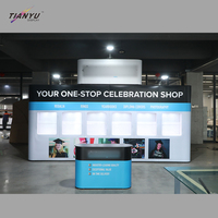 Support d'affichage de chapeau portable personnalisé 3x6, PVC droit, pop-up droit, affichage d'exposition, mur arrière magnétique, support de bannière pop-up vertical