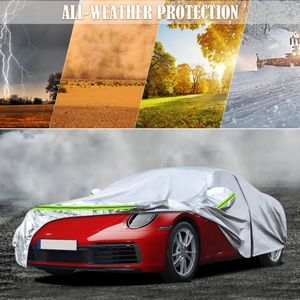 Housse de voiture pour Porsche 911 (série 991/992/996/997) 1998-2025, argentée, toutes saisons, avec fermeture éclair, bande coupe-vent pour la neige, la pluie et la poussière - Product Image 3