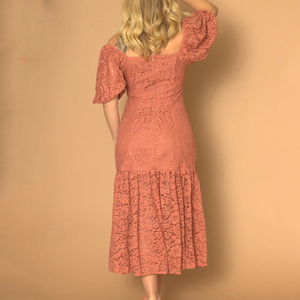 Robes de soirée élégantes en dentelle brodée, robes brodées en coton bio sur mesure, vente en gros - Product Image 4