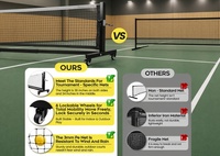 Système de filet de pickleball professionnel PatsSport, taille réglementaire de 22 pieds, avec roues, robuste, portable, pour entraînement en intérieur et en extérieur
