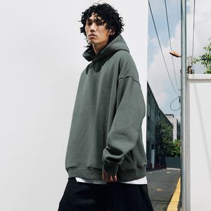 Sudadera con capucha para hombre, sin cordón, de peso pesado, lisa, al por mayor, estilo streetwear - Product Image 4