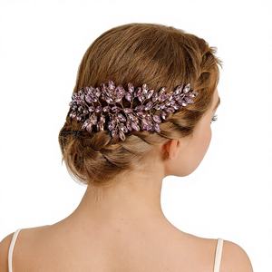 عصابة رأس نحاسية مرصعة بالأحجار الكريمة مصنوعة يدويًا على الطراز الأوروبي الأمريكي للزفاف والحفلات وجلسات التصوير والعروض المسرحية - Product Image 1