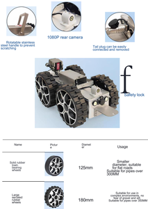 หุ่นยนต์ตรวจสอบท่ออัจฉริยะแบบ HD พร้อมสายเคเบิล 100-200 เมตร ควบคุมผ่านแอพ WiFi พร้อมกล้องตรวจสอบ - Product Image 2