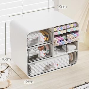 Boîte de rangement de bureau transparente à <span class=keywords><strong>3</strong></span> niveaux pour chambre à coucher, mini tiroir mignon, boîte de rangement en plastique durable, armoire de rangement en plastique - Product Image 5