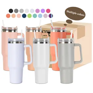 powder coated doubled walled stainless steel coffee beer travel mug Gifts BPA free vacuum insulated 40oz tumbler with handle