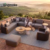 Modulares Outdoor-Möbelset aus Teakholz mit Handgewebtem Seil, Geschwungene Hotel-Resort-Terrassenmöbel, Garten-Sofa OEM