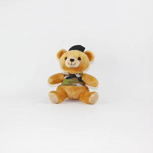 Osos de peluche marrones de dibujos animados personalizados, juguetes de peluche, policía militar y bombero, hora de dormir, protección de Honor, abrazo lleno de algodón PP - Product Image 2