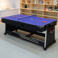 Table de jeu multifonctionnelle 4 en 1, table de billard professionnelle, table de hockey sur air, table de tennis de table pour salle de jeux