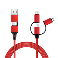 Cable de Carga Rápida Multifuncional 5 en 1 con Trenzado de Nailon, USB-A/Tipo-C/8 Pines/Micro USB 60W para Teléfono Móvil y Computadora, Precio de Fábrica