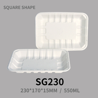Assiettes jetables carrées en pulpe de bagasse de canne à sucre compostables et étanches de 6 à 9 pouces pour restaurants et fêtes - Marque OEM