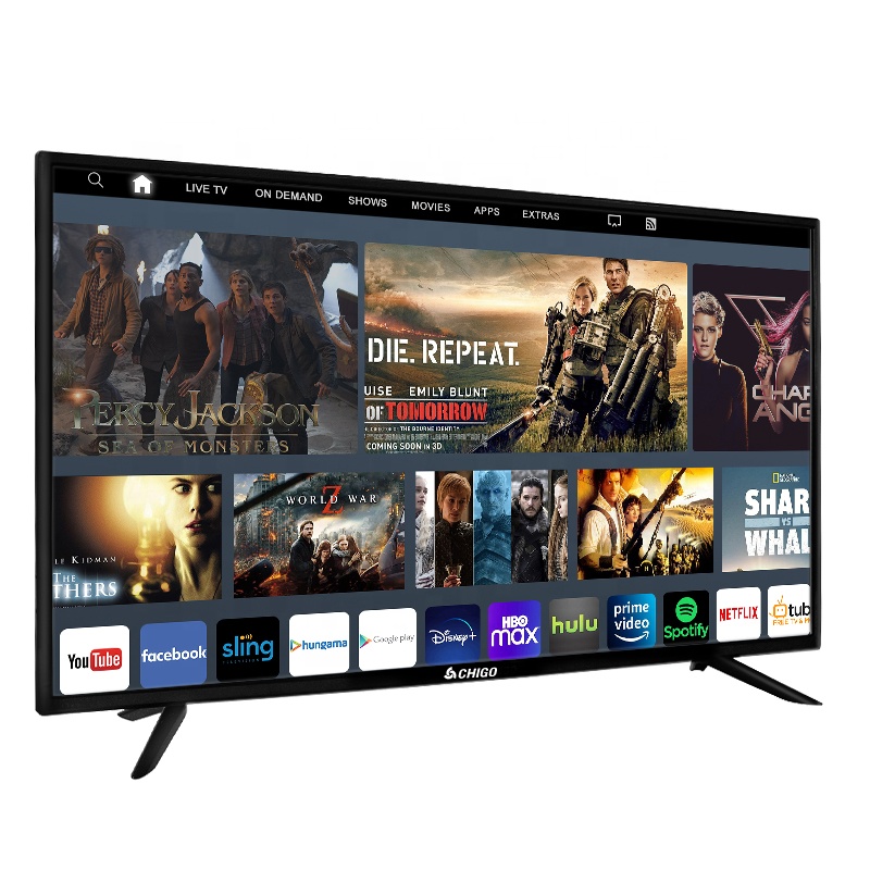 CHIGO sıcak satış 55 inç 4K Android akıllı TV 24 32 40 43 50 65 75 85 98 100 110 inç kırılmaz LCD LED TV televizyon FHD