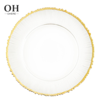 Assiettes de présentation en verre de 13 pouces à prix d'usine pour mariages et réceptions, service OEM disponible