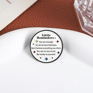 Bros Pin Bulat dari Paduan Seng dengan Kutipan Inspiratif, Cat Panggang, Teks Penyembuh, Cocok untuk Semua Pakaian - Product Image 3