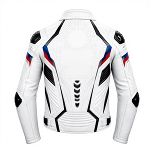 เสื้อแจ็คเก็ตหนังวัว/หนังจิงโจ้สำหรับขับขี่มอเตอร์ไซค์ซูเปอร์โมโตแบบสั่งตัดสำหรับผู้ชาย พร้อมอุปกรณ์ป้องกันเพื่อความปลอดภัยในการแข่งขัน ผลิตตามขนาดที่กำหนด ได้มาตรฐาน CE - Product Image 2