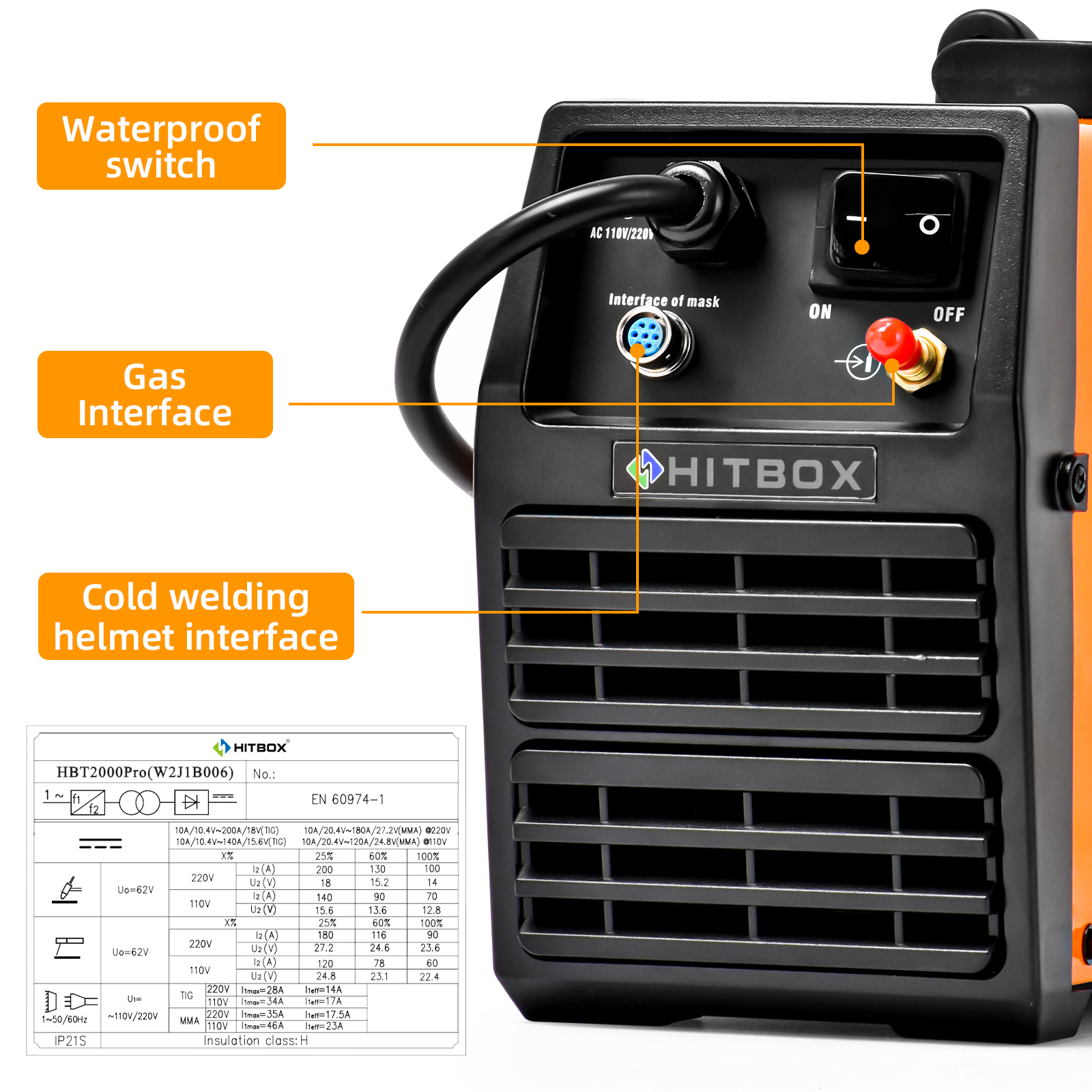 HITBOX Cold Tig Welding Machine HBT2000P Cold TIG MMA Pulse IGBT 