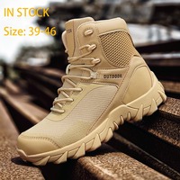Bottes de Combat Tactiques d'Entraînement à Prix Direct Usine, en Cuir de Vachette et Mesh, à Lacets, pour Randonnée en Plein Air et Camping Sportif
