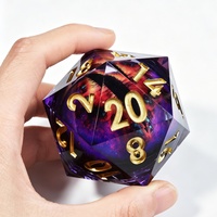 Dés géants en résine D20 de 50 mm, faits à la main, œil de dragon, dés à 20 faces, grands dés polyédriques pour DND RPG, collection de jeux de table, cadeau
