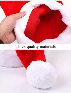 Original Factory Custom Size High Quality Plush Velvet Red Santa Claus Christmas <b>Hat</b> <b>for</b> Adults & Children - Product Image 4