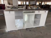 Comptoir de réception de bureau sur mesure, petit comptoir de caisse industriel en acier inoxydable doré, mobilier de bar de caisse