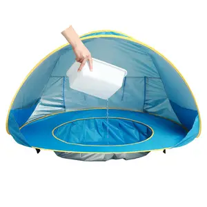 Children Waterproof Pop Up Sun Uv-protecting Sunshelter Baby Beach Tent With Pool