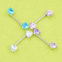 Par 14G en forma de corazón de acero inoxidable pezón uñas Sexy cuerpo accesorios gran circón leche anillo para Piercing de moda joyería