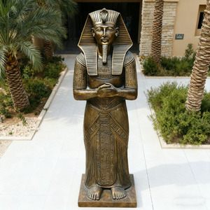 Sculpture <span class=keywords><strong>en</strong></span> bronze coulé personnalisable de style égyptien antique pour la décoration de jardin d'hôtel, <span class=keywords><strong>statue</strong></span> du pharaon roi Toutankhamon debout - Product Image 1