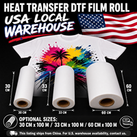 Film de transfert PET instantané chaud/froid OEM, rouleau de film DTF 33cm 60cm, revêtement double face pour T-shirts
