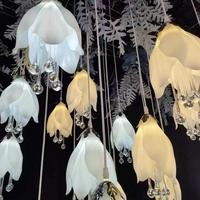 Lustres Magnolia Lumineux en Acrylique pour Décoration de Plafond de Salle de Mariage – Vente en Gros