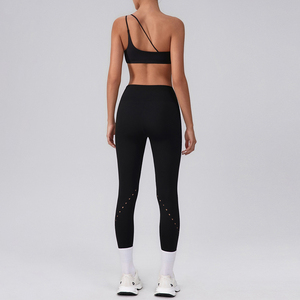 D-YW548 + KW425สปอร์ตบรา2ชิ้นสำหรับฤดูร้อนชุดเล่นโยคะไร้รอยต่อกางเกงขาสั้นเอว V แบบไร้ตะเข็บเข้ารูปใส่สบาย - Product Image 2