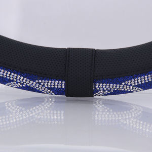 Housse de volant en cristal avec design circulaire, antidérapante, douce, universelle, décoration de voiture - Product Image 5