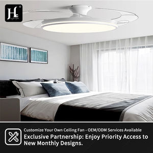 Ventilateur de plafond avec lustre 42 pouces, ventilateur de plafond rétractable invisible, ventilateur de plafond intelligent à 3 couleurs, variateur d'intensité lumineuse, Ventilador De Techo - Product Image 5