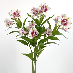 <span class=keywords><strong>Fleur</strong></span> d'alstroémeria artificielle 3D de haute qualité au toucher réaliste pour la décoration d'événements - Product Image 3