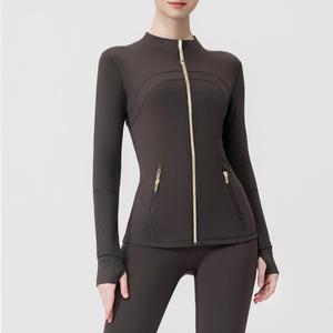 USA Neue Sportjacke Damen Slim Fit Yoga-Oberteil Langarm Stehkragen Hochwertige Yoga-Bekleidung Damen Yoga-Jacke - Product Image 5