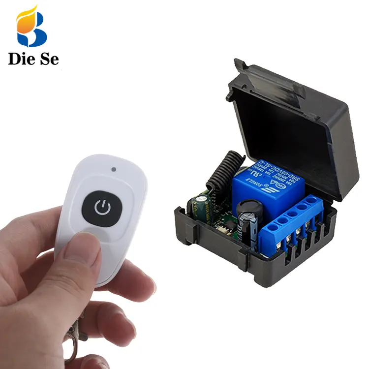 Télécommande OEM ODM dc 12V 24V 1CH 10A récepteur relais 433mhz émetteur télécommande sans fil commutateur