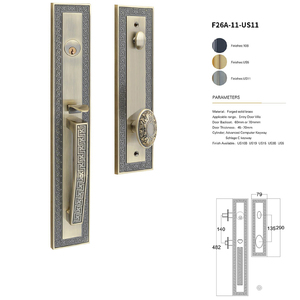 Poignée de porte de luxe de style rétro, serrure pour hôtel européen, villa, porte opposée à la poignée de porte principale - Product Image 1