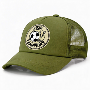 Gorra Impermeable para Fanáticos del Fútbol - Equipo Nacional Copa 2026, Logotipo Personalizado, 5 Paneles, Poliéster, Cierre con Hebilla Dorada - Product Image 3
