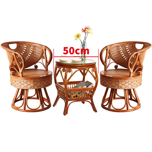 Chaise en osier fabriquée en Chine siège rotatif Table basse balcon extérieur meubles en <span class=keywords><strong>rotin</strong></span> naturel ensemble de soutien pour personnes âgées - Product Image 3