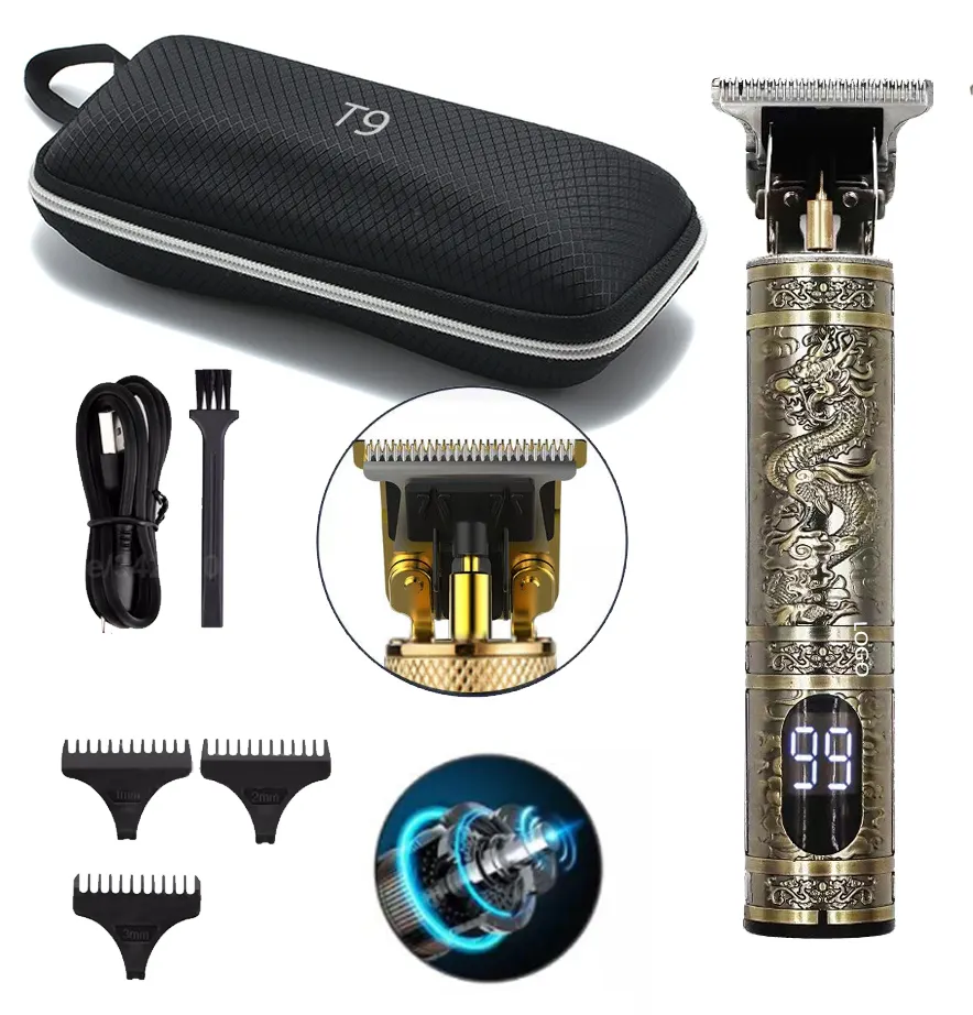 Free Sample For Men Professional Cutting Shaving Machine Cordless Vintage T9 Professional Hair Trimmer For Man