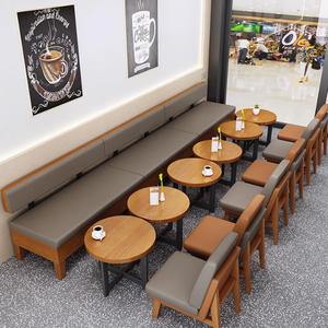 Juego de muebles de café occidental de madera maciza comercial-mesas y sillas duraderas para uso en restaurantes de cafetería y té - Product Image 3