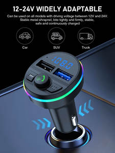 Transmisor FM para Auto G46, Llamadas Manos Libres, Reproductor MP3 para Auto con Bluetooth 5.3 y Cables de Carga Uno a Tres - Product Image 5