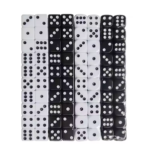 Acrylic Xúc Xắc Trắng chấm đen D6 sáu mặt vuông thẳng bán buôn tùy chỉnh 16mm hộp carton xúc xắc trong trường hợp Acrylic 100 chiếc - Product Image 4