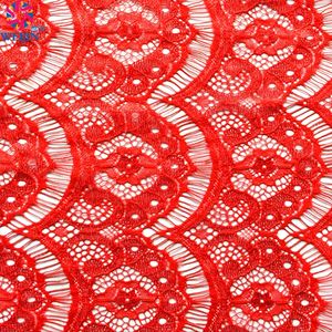女性服,ドレスデザインカスタムアフィニティ花嫁ナイロンレースメッシュコットン生地刺繍フランスレース用 - Product Image 1