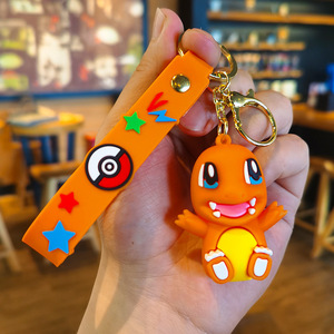Llavero de silicona 3D de Pikachu sentado, muñeco de dibujos animados, bonito regalo para mujer, colgante para pareja, amuleto para bolso, no tóxico, empaquetado individualmente - Product Image 4